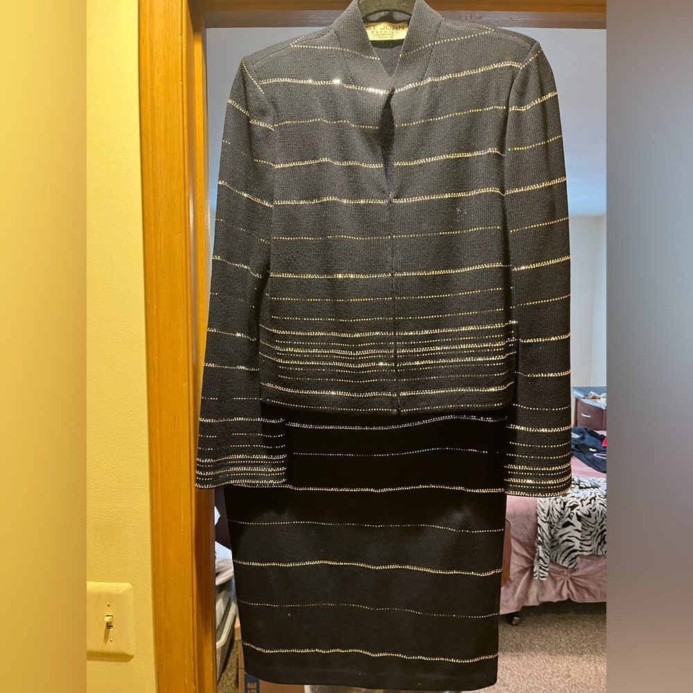 St. John Evening Navy Blue Suit